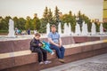 2022-06-12. Russia, Moscow. The city center. A walk through the center in Moscow on a holiday . Family, children