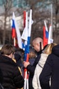 18.03.2022. Russia, Moscow. The Day of the reunification of Crimea and Sevastopol with Russia