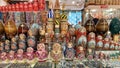 Gift shop with beautiful products: nesting dolls, hand-painted palaces on Tverskaya street