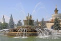 Russia. Moscow. Exhibition of Achievements of National Economy. The Stone Flower Fountain Royalty Free Stock Photo