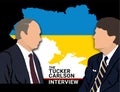 Russia. Moscow. February 2024. American journalist Tucker Carlson interviewed Russian President Vladimir Putin in Moscow