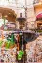 Russia, MOSCOW, February 2020: Luxurious interior with a beautiful fountain inside Gum  the main Department store  on red square Royalty Free Stock Photo
