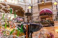 Russia, MOSCOW, February 2020: Luxurious interior with a beautiful fountain inside Gum  the main Department store  on red square Royalty Free Stock Photo