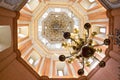 Russia, Moscow, The ceiling and chandelier of St. Basil`s Cathedral Royalty Free Stock Photo