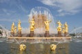 Russia, Moscow,  Fountain Friendship of the people, VDNKH. after restoration Royalty Free Stock Photo