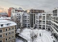 Modern multi-storey architecture of residential buildings in Moscow