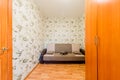 Russia, Moscow- July 25, 2019: interior room apartment. standard repair decoration in hostel