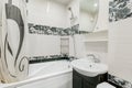 Russia, Moscow- July 16, 2019: interior room apartment. standard repair decoration in hostel. bathroom, sink, decoration elements Royalty Free Stock Photo