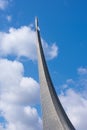 Russia, Moscow - June, 3, 2019: The Monument to the Conquerors of Space, which is located outside the main entry to today`s Exhib Royalty Free Stock Photo