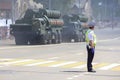 Russian anti-aircraft weapon system S-400 Triumf on military parade