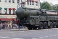 Russian Intercontinental Ballistic Missile RS-24 Yars on military parade