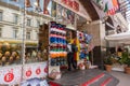 RUSSIA, MOSCOW, JUNE 7, 2017: Russian gift and souvenirs shop on famous Arbat street Royalty Free Stock Photo