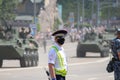 Police officer on military parade