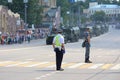 Police officer on military parade