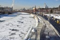 Russia, Moscow, Kremlevskaya embankment in winter