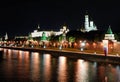 Russia. Moscow Kremlin view at night