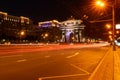 Russia Moscow Kutuzovsky Arc de Triomphe night photography