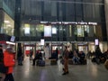 Leningradsky railway station and passengers awaiting train arrival