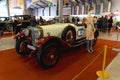 Russia, Moscow, March 8, 2020. Exhibition of vintage cars. Vintage sports racing car at the exhibition Royalty Free Stock Photo