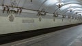 Russia, Moscow, May 26, 2019: Interior of the metro station. Arbatskaya metro station Royalty Free Stock Photo