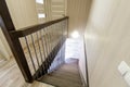 Russia, Moscow- May 20, 2019: interior room apartment. standard repair decoration in hostel. stairs, steps