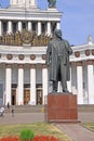 Russia. Moscow. Monument of Vladimir Lenin near Central Pavilion of Exhibition of Achievements of National Economy.