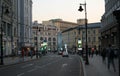 Russia, Moscow: Myasnitskaya street in the evening