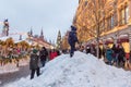 Russia, Moscow,  New Year`s Fair, Christmas market on Red Squarey. Royalty Free Stock Photo