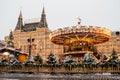 Russia, Moscow, Christmas market on Red Square. Royalty Free Stock Photo