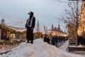 Russia, Moscow,  New Year`s Fair, Christmas market on Red Squarey. Royalty Free Stock Photo