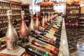 Russia, Moscow - November 15, 2019: A department of alcoholic beverages in the central historical grocery store at Red Square. GUM