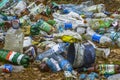 Russia, Moscow - November 25, 2017. Ecological crisis. Different garbage and trash on a ground in the forest