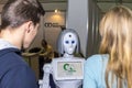 Live and interesting communication between a person and a robot.