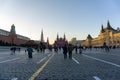Russia, Moscow 07 November, 2018: Moscow, red square, on the right side of GUM Main Universal Store Royalty Free Stock Photo
