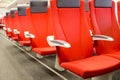 Aeroexpress. Railway car coach interior.