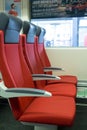 Railway car coach interior.