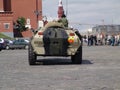 Russia. Moscow. Red square and Armoured personnel carrier APC BTR 80