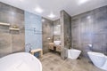 Russia,Moscow region - bathroom interior in new luxury country house