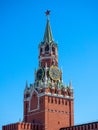 10.06.2021 Russia, Moscow. Spasskaya tower. the travel tower of the Moscow Kremlin, facing Red Square Royalty Free Stock Photo