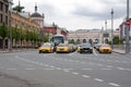 Russia, Moscow: Street New Square. Car traffic. Crossroad. Royalty Free Stock Photo