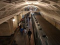 Russia Moscow subway train station. Metro. Beautiful city.