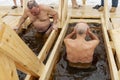 Russia, Moscow, 01.19.2019. Swimming in the ice-hole in winter on the feast of Epiphany