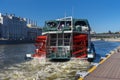 Tourist motor ship on the Moscow river