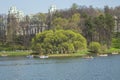 01-05-2018, Russia, Moscow, Tsaritsyno Park Manor, May Holidays in the park, skiing on Catamaran pedal pleasure on the lake