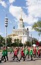 RUSSIA, MOSCOW, VDNKh, 2019: international festival of military orchestra