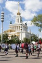 RUSSIA, MOSCOW, VDNKh, 2019: international festival of military orchestra