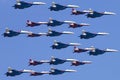 Russia, Moscow, Victory Day May 9, 2016 - manned team Swifts and Russian Knights