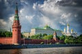 Russia, Moscow, view of the River, Bridge and the Kremlin
