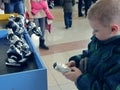 Russia, Murmansk - 07 April 2019: international interactive robot exhibition for children Robopolis