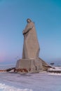 Monument to the defenders of the Arctic in Murmansk, as it looks in January